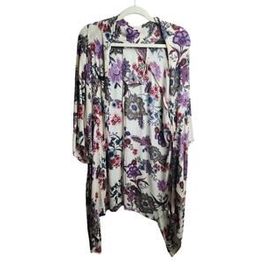 Patrons of Peace crinkle floral kimono sz s boho, hippie, peasant, Festival